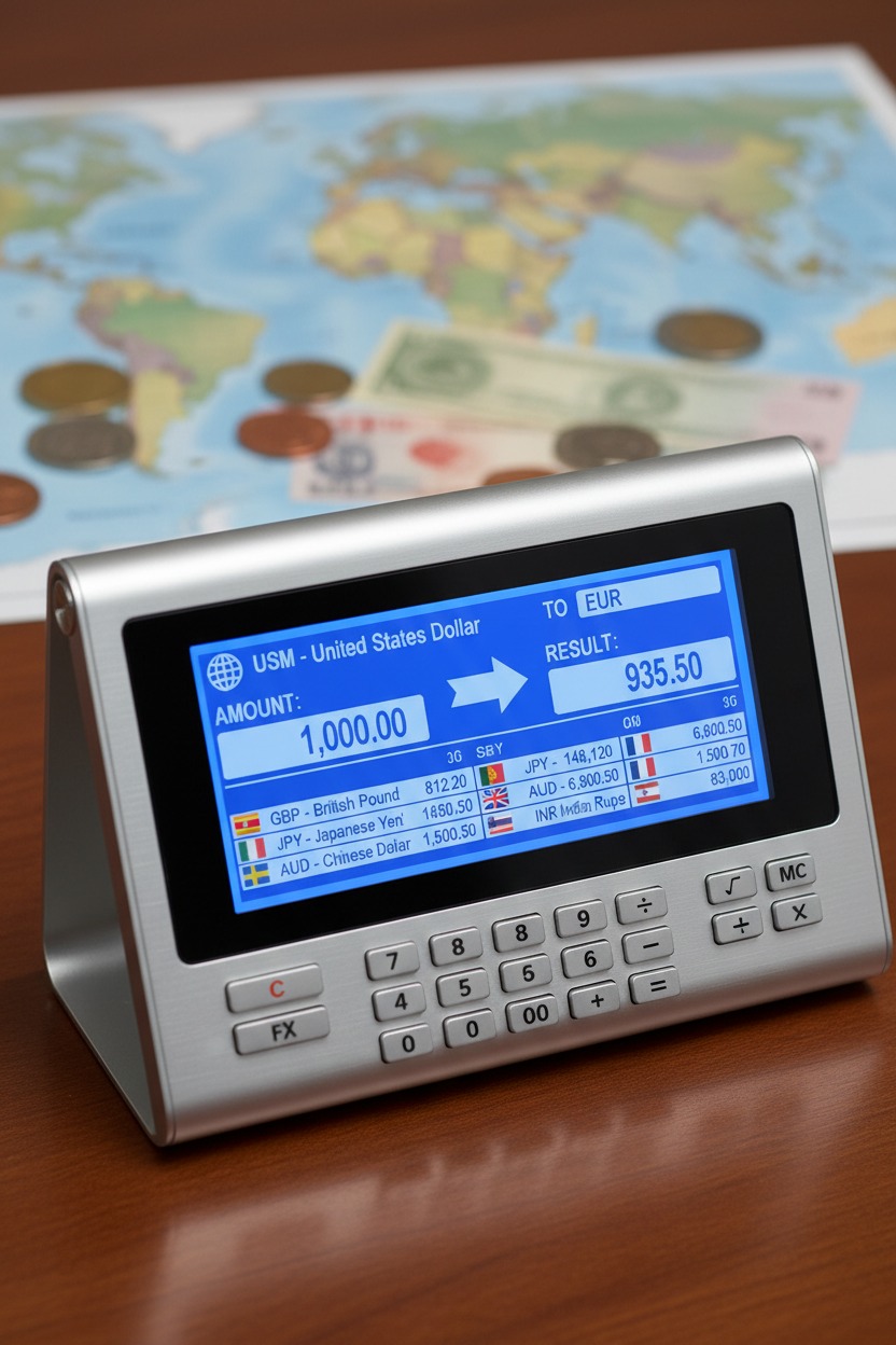 Currency converter calculator image.